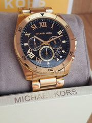  Shop Authentic Michael Kors Brecken Chronograph Quartz Black Dial Gold Steel Strap Watch For Men - MK8481 - Luxxuri