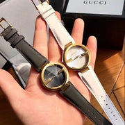  Shop Authentic Gucci G Interlocking White Dial White Leather Strap Watch For Women - YA133327 - Luxxuri