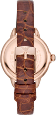  Shop Authentic Emporio Armani Mia Quartz Silver Dial Brown Leather Strap Watch For Women - AR11525 - Luxxuri