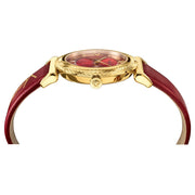  Shop Authentic Versace V-Motif Red Dial Red Leather Strap Watch for Women - VERE00418 - Luxxuri