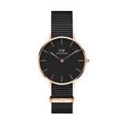  Shop Authentic Daniel Wellington Classic Petite Cornwall Black Dial Black NATO Strap Watch For Women - DW00100215 - Luxxuri