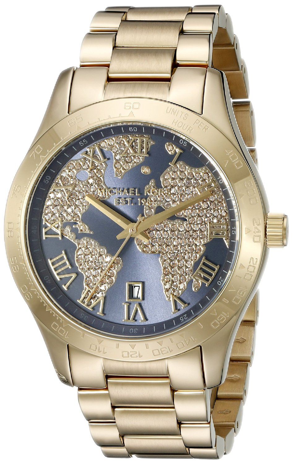  Shop Authentic Michael Kors Layton Pave Blue Dial Gold Steel Strap Watch for Women - MK6243 - Luxxuri