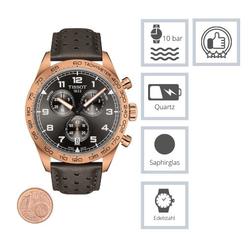  Shop Authentic Tissot T Sport PRS 516 Chronograph Grey Dial Grey Leather Strap Watch for Men - T131.617.36.082.00 - Luxxuri