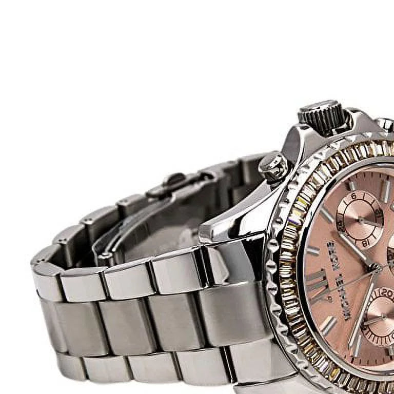  Shop Authentic Michael Kors Everest Chronograph Gold Dial Silver Steel Strap Watch For Women - MK5870 - Luxxuri