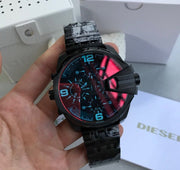  Shop Authentic Diesel Uber Chief Chronograph Red Dial Black Steel Strap Watch For Men - DZ7373 - Luxxuri