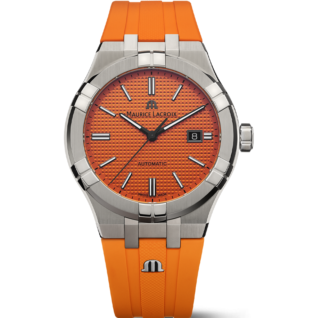  Shop Authentic Maurice Lacroix Aikon Limited Edition Automatic Date Orange Dial Silver Steel Strap Watch For Men - AI6008-SS00F-530-1 - Luxxuri