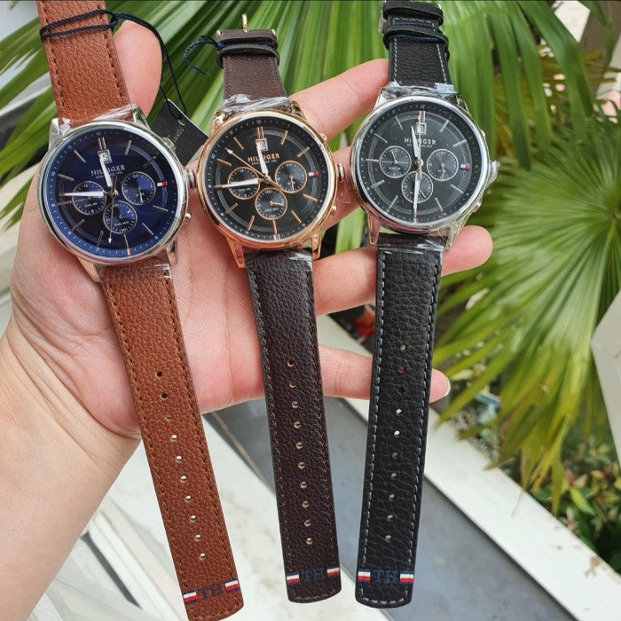  Shop Authentic Tommy Hilfiger Multi Function Chronograph Black Dial Brown Leather Strap Watch for Men - 1791631 - Luxxuri
