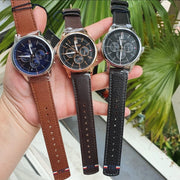  Shop Authentic Tommy Hilfiger Multi Function Chronograph Black Dial Brown Leather Strap Watch for Men - 1791631 - Luxxuri