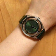  Shop Authentic Marc Jacobs Tether Transparent Green Dial Green Leather Strap Watch for Women - MBM1378 - Luxxuri