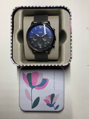  Shop Authentic Fossil Neutra Chronograph Blue Dial Silver Mesh Bracelet Watch for Men - FS5383 - Luxxuri