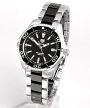  Shop Authentic Tag Heuer Aquaracer Quartz Diamonds Black Dial Two Tone Steel Strap Watch for Women - WAY131G.BA0913 - Luxxuri
