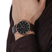  Shop Authentic Tommy Hilfiger Daniel Black Dial Brown Leather Strap Watch for Men - 1710379 - Luxxuri