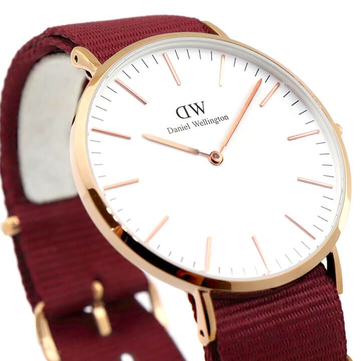  Shop Authentic Daniel Wellington Classic Roselyn White Dial Maroon Nylon Strap Watch For Women - DW00100267 - Luxxuri