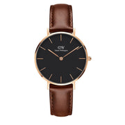  Shop Authentic Daniel Wellington Petite St Mawes Black Dial Brown Leather Strap Watch For Women - DW00100169 - Luxxuri