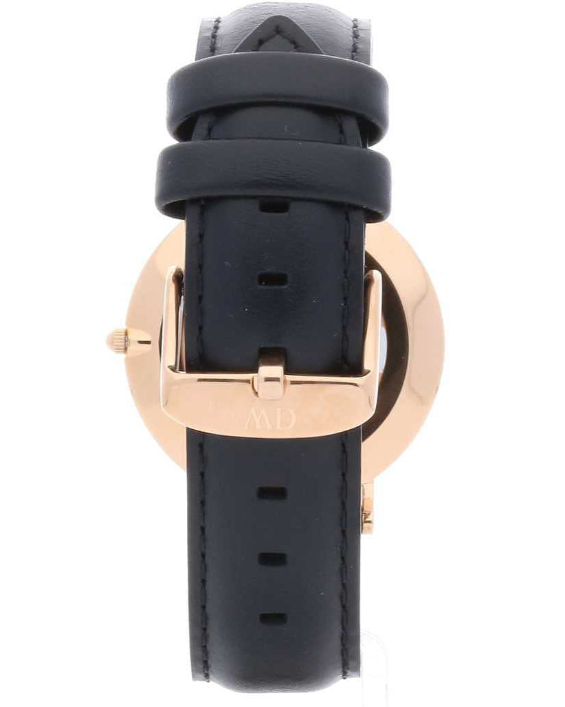  Shop Authentic Daniel Wellington Classic Sheffield Black Dial Black Leather Strap Watch For Women - DW00100139 - Luxxuri
