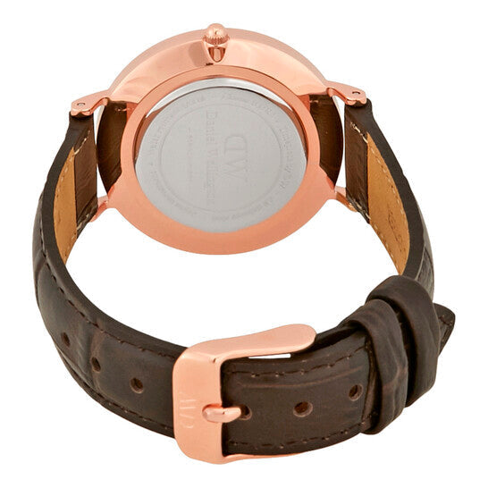  Shop Authentic Daniel Wellington Classic Petite York Black Dial Brown Leather Strap Watch For Women - DW00100170 - Luxxuri