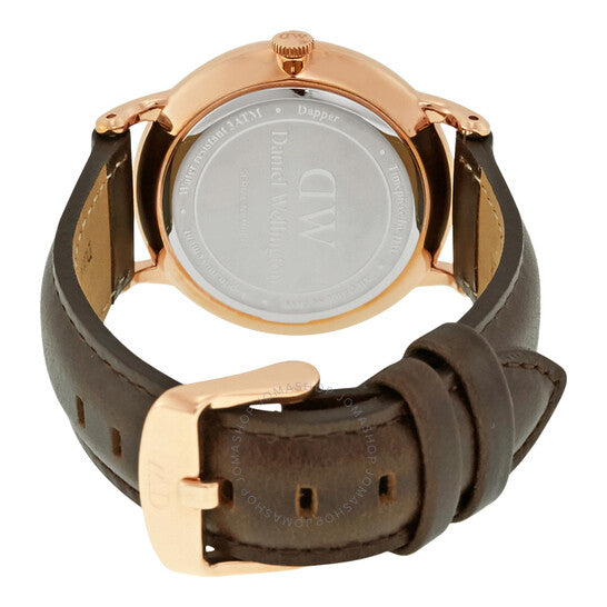  Shop Authentic Daniel Wellington Dapper Bristol White Dial Brown Leather Strap Watch For Women - DW00100094 - Luxxuri