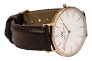  Shop Authentic Daniel Wellington Classic Bristol White Dial Brown Leather Strap Watch For Men - DW00100009 - Luxxuri