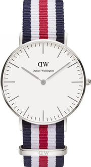  Shop Authentic Daniel Wellington Classic Canterbury White Dial Two Tone NATO Strap Watch For Women - DW00100051 - Luxxuri