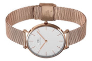  Shop Authentic Daniel Wellington Classic Petite Melrose White Dial Rose Gold Mesh Bracelet Watch For Women - DW00100163 - Luxxuri