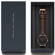  Shop Authentic Daniel Wellington Classic York Black Dial Brown Leather Strap Watch For Women - DW00100140 - Luxxuri