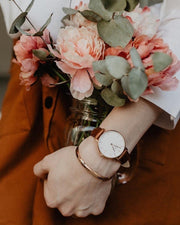 Shop Authentic Daniel Wellington Classic Petite Bristol White Dial Brown Leather Strap Watch For Women - DW00100171 - Luxxuri