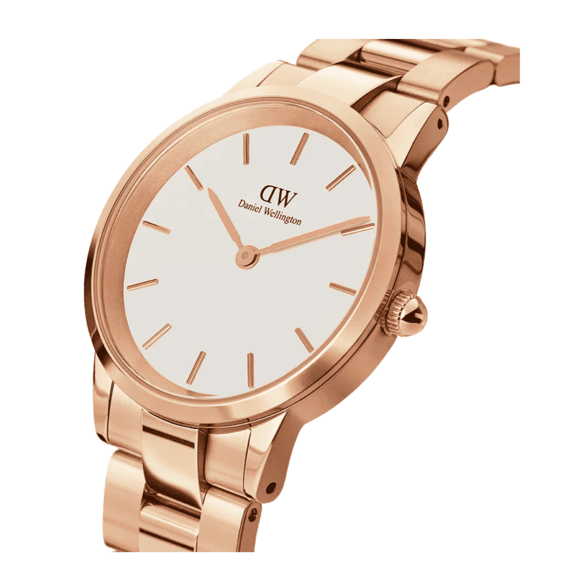  Shop Authentic Daniel Wellington Iconic Link White Dial Rose Gold Steel Strap Watch For Women - DW00100209 - Luxxuri