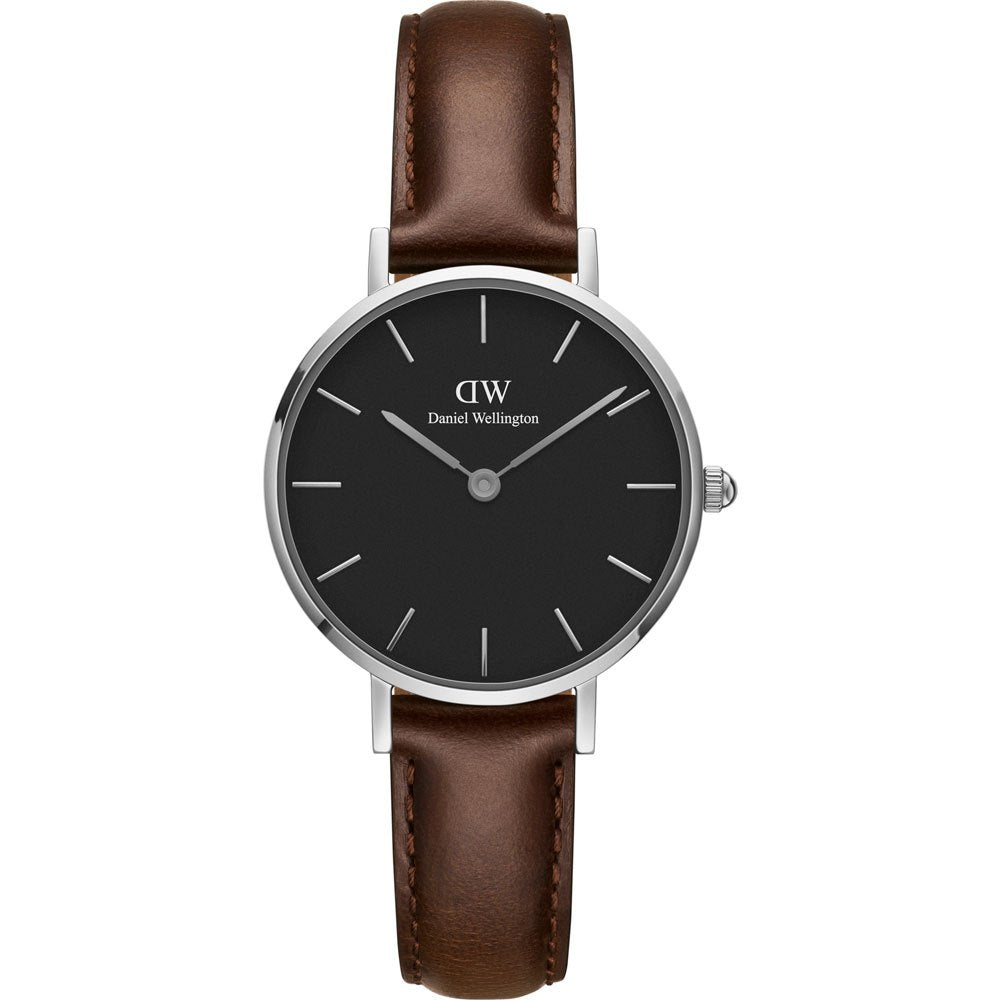  Shop Authentic Daniel Wellington Classic Petite Bristol Black Dial Brown Leather Strap Watch For Women - DW00100233 - Luxxuri