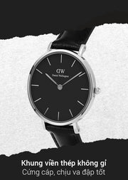  Shop Authentic Daniel Wellington Classic Petite Sheffield Black Dial Black Leather Strap Watch For Women - DW00100236 - Luxxuri