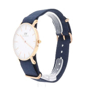  Shop Authentic Daniel Wellington Classic Bayswater White Dial Navy Blue NATO Strap Watch For Women - DW00100279 - Luxxuri