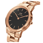  Shop Authentic Daniel Wellington Iconic Link Black Dial Rose Gold Steel Strap Watch For Men - DW00100344 - Luxxuri