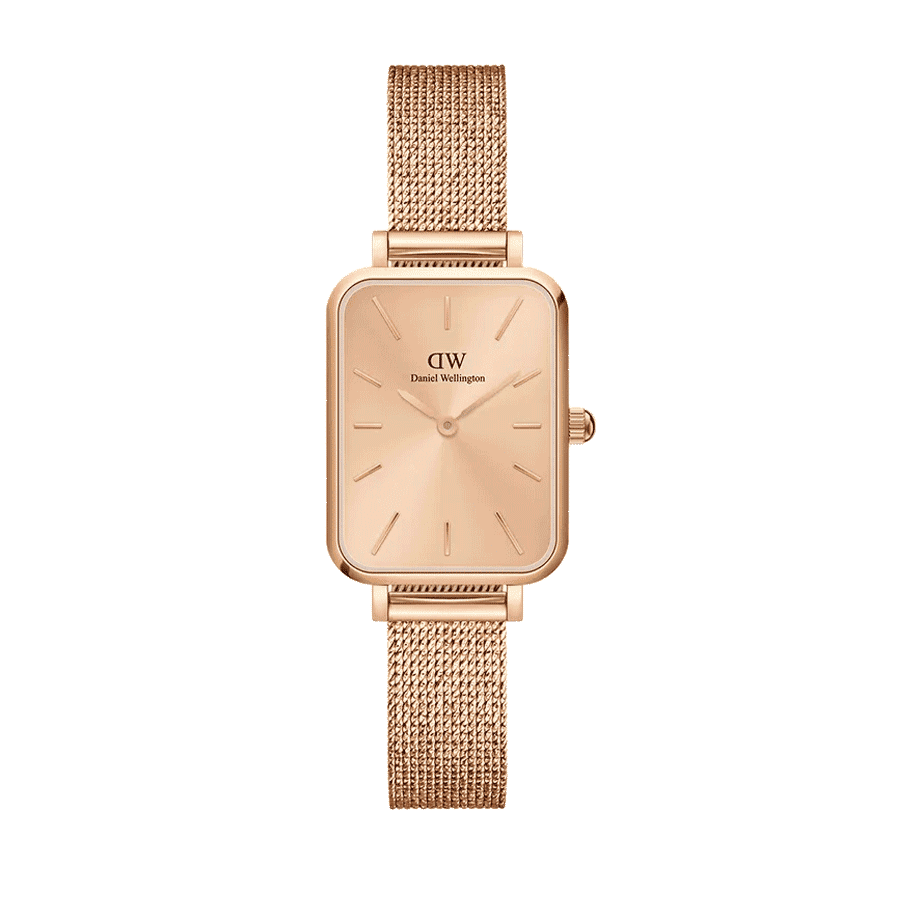  Shop Authentic Daniel Wellington Quadro Unitone Rose Gold Dial Rose Gold Mesh Strap Watch For Women - DW00100484 - Luxxuri