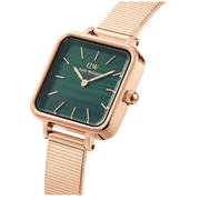  Shop Authentic Daniel Wellington Quadro Studio Green Dial Rose Gold Mesh Strap Watch For Women - DW00100520 - Luxxuri