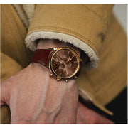  Shop Authentic Daniel Wellington Iconic Chronograph St Mawes Brown Dial Brown Leather Strap Watch For Men - DW00100640 - Luxxuri
