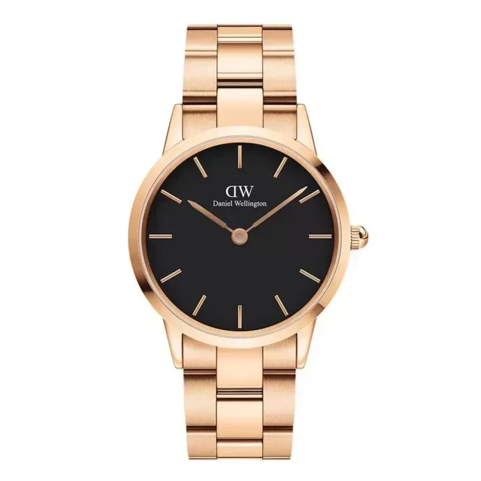 Shop Authentic Daniel Wellington Iconic Link Black Dial Rose Gold Steel Strap Watch for Women - DW00100210 - Luxxuri