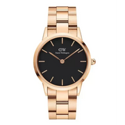  Shop Authentic Daniel Wellington Iconic Link Black Dial Rose Gold Steel Strap Watch for Women - DW00100210 - Luxxuri