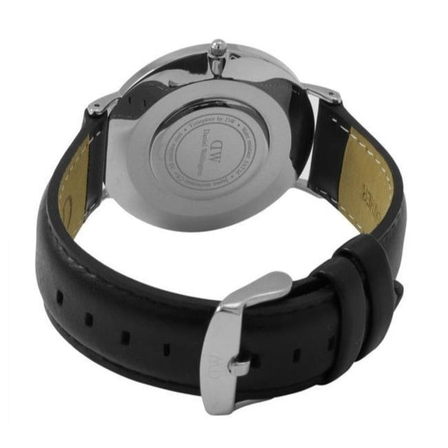  Shop Authentic Daniel Wellington Dapper Sheffield White Dial Black Leather Strap Watch For Women - DW00100096 - Luxxuri