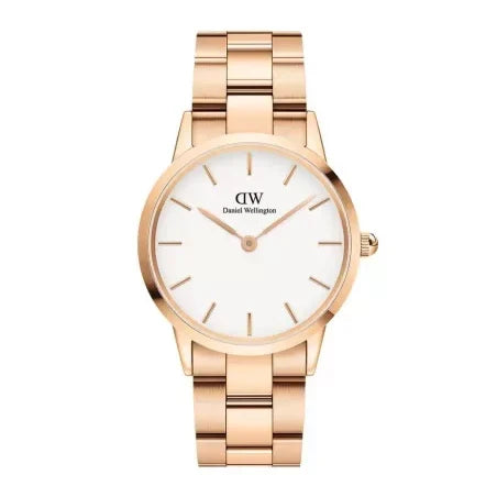  Shop Authentic Daniel Wellington Iconic Link White Dial Rose Gold Steel Strap Watch For Women - DW00100209 - Luxxuri
