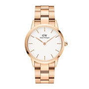  Shop Authentic Daniel Wellington Iconic Link White Dial Rose Gold Steel Strap Watch For Women - DW00100209 - Luxxuri
