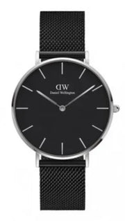  Shop Authentic Daniel Wellington Petite Ashfield Black Dial Black Mesh Strap Watch For Women - DW00100308 - Luxxuri