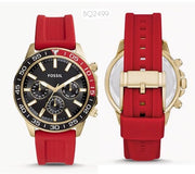  Shop Authentic Fossil Bannon Multifunction Black Dial Red Silicone Strap Watch for Men - BQ2499 - Luxxuri