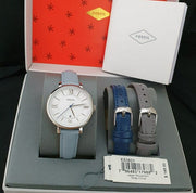  Shop Authentic Fossil Jacqueline White Dial Light Blue Leather Strap Watch for Women - ES3821 - Luxxuri