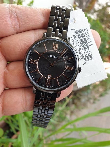  Shop Authentic Fossil Jacqueline Black Dial Black Mesh Bracelet Watch for Women - ES3614 - Luxxuri