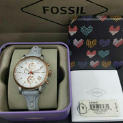  Shop Authentic Fossil Original Boyfriend White Dial Light Blue Leather Strap Watch for Women - ES4045 - Luxxuri