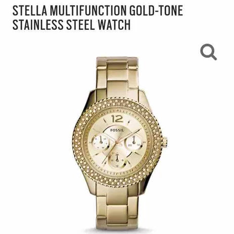  Shop Authentic Fossil Stella Multifunction Gold Dial Gold Steel Strap Watch for Women - ES3589 - Luxxuri