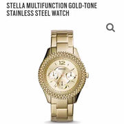  Shop Authentic Fossil Stella Multifunction Gold Dial Gold Steel Strap Watch for Women - ES3589 - Luxxuri