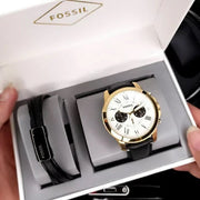  Shop Authentic Fossil Grant Chronograph White Dial Black Leather Strap Watch for Men - FS5272 - Luxxuri
