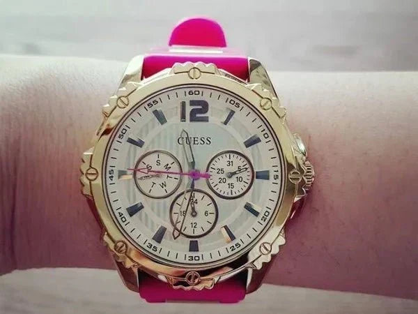  Shop Authentic Guess Intrepid White Dial Two Tone Silicon Strap Watch For Women - W0325L3 - Luxxuri