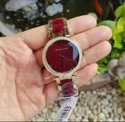  Shop Authentic Michael Kors Parker Mother of Pearl Red Dial Two Tone Steel Strap Watch for Women - MK6427 - Luxxuri