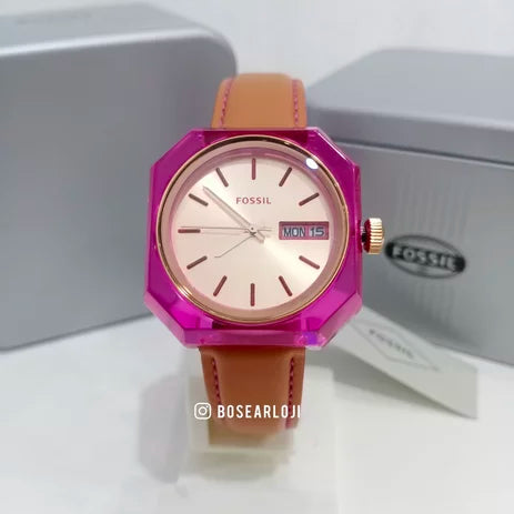  Shop Authentic Fossil Candy White Dial Brown Leather Strap Watch for Women - ES3539 - Luxxuri